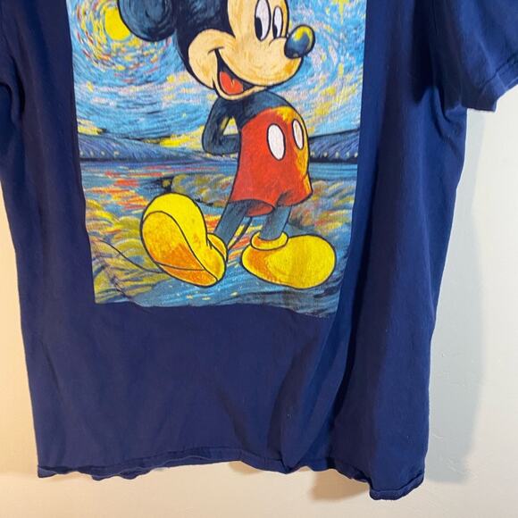 Disney Blue Mickey Mouse Short Sleeve Tee Shirt Medium - Picture 5 of 6